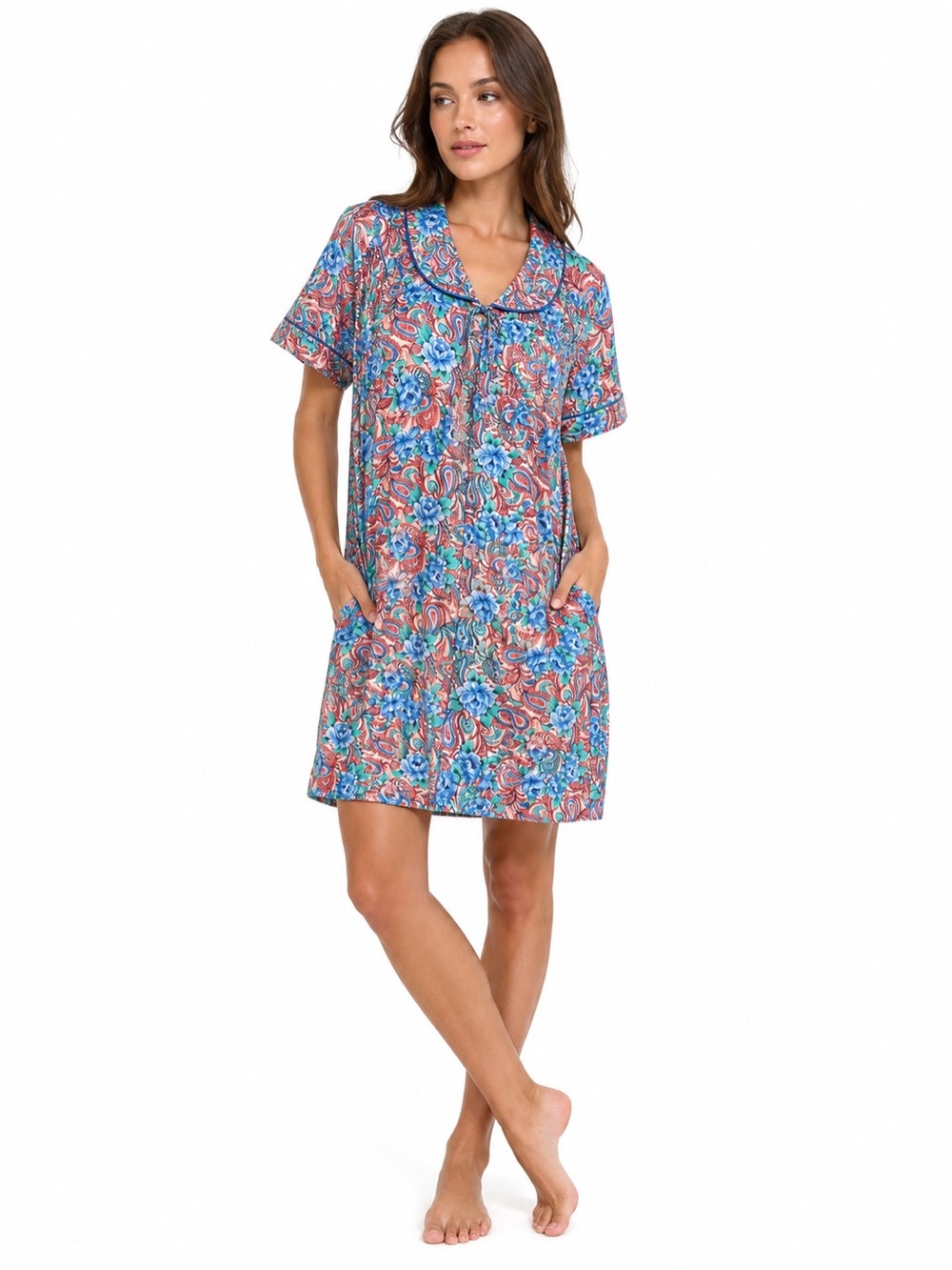 NWT Carriage Court Vintage 90s Deadstock Paisley Floral House Dress